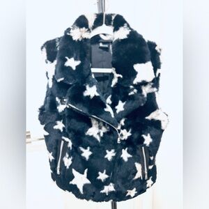 Love Token Real Fur Vest with Lambskin Trim and Silver Hardware